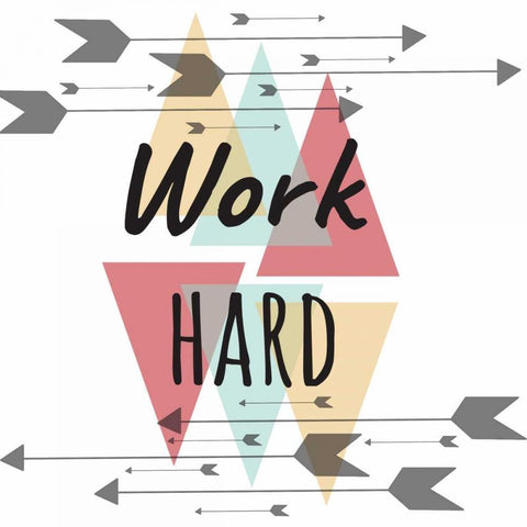 Work Hard Black Ornate Wood Framed Art Print with Double Matting by Matic,Jelena