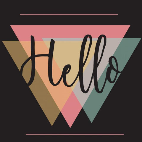 Hello Black Modern Wood Framed Art Print with Double Matting by Matic,Jelena