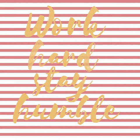 Work Hard Stripe Black Modern Wood Framed Art Print by Matic,Jelena