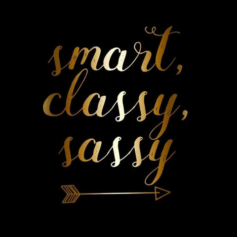Smart Classy Sassy Black Gold White Modern Wood Framed Art Print by Matic,Jelena