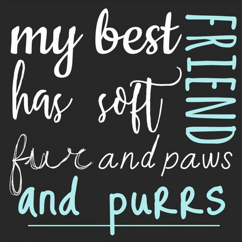 Best Friend Purrs Black Modern Wood Framed Art Print by Matic,Jelena