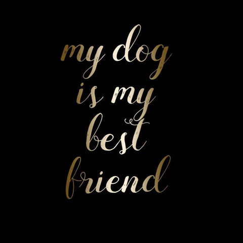 Best Friend Dog White Modern Wood Framed Art Print with Double Matting by Matic,Jelena