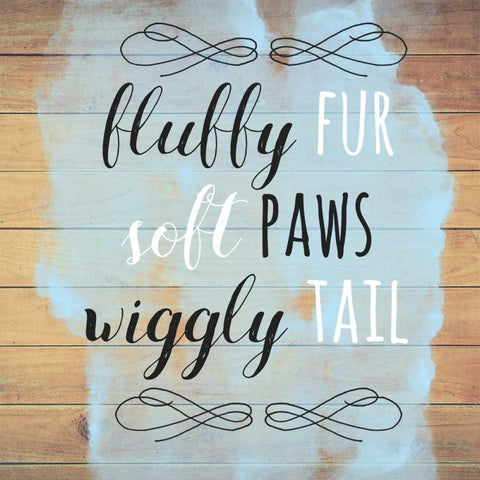 Fur Paws Tail Wood Sign Black Modern Wood Framed Art Print by Matic,Jelena