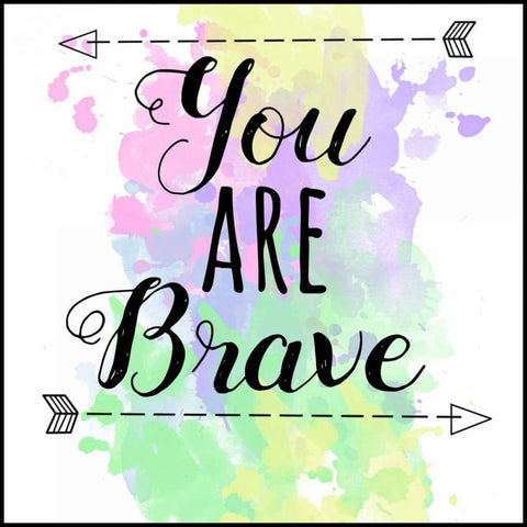 You Are Brave White Modern Wood Framed Art Print with Double Matting by Matic,Jelena
