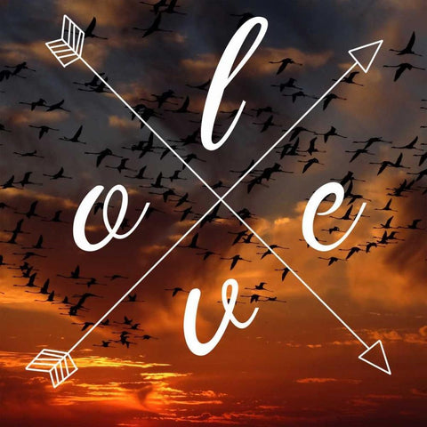 Insta Love Arrows White Modern Wood Framed Art Print with Double Matting by Matic,Jelena