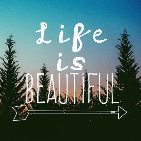 Insta Life Is Beautiful Gold Ornate Wood Framed Art Print with Double Matting by Matic,Jelena