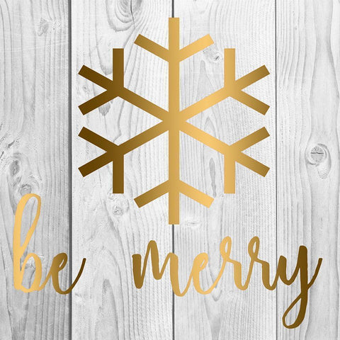 Be Merry Gold Ornate Wood Framed Art Print with Double Matting by Matic, Jelena