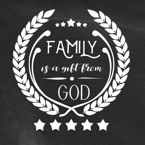 Family Christmas Black Ornate Wood Framed Art Print with Double Matting by Matic, Jelena