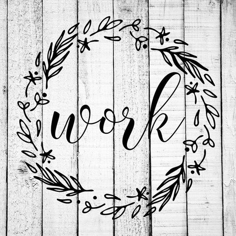 Work White Modern Wood Framed Art Print with Double Matting by Matic, Jelena