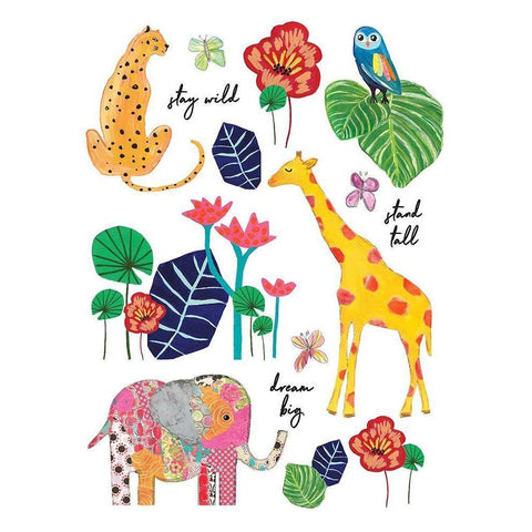 Jungle Map Black Modern Wood Framed Art Print by McCully, Jennifer