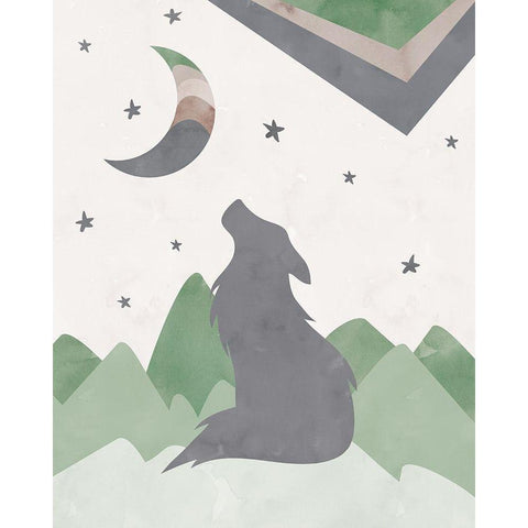 BlackWolf_Print White Modern Wood Framed Art Print by McCully, Jennifer