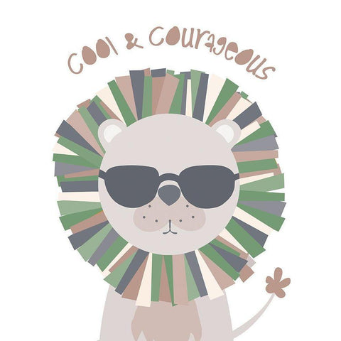 Cool_Lion White Modern Wood Framed Art Print by McCully, Jennifer