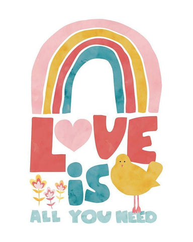 LoveIsAllYouNeed White Modern Wood Framed Art Print with Double Matting by McCully, Jennifer