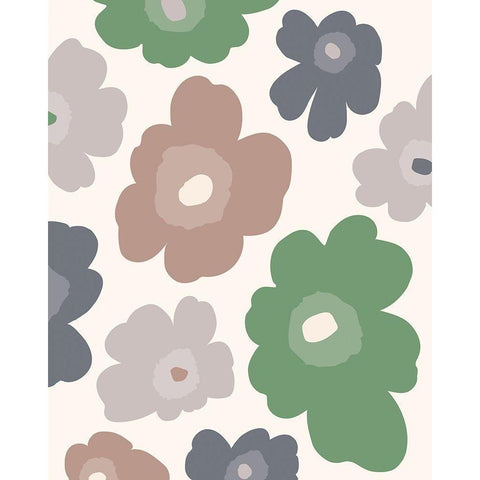 Flower_Pattern_Palette2 White Modern Wood Framed Art Print by McCully, Jennifer