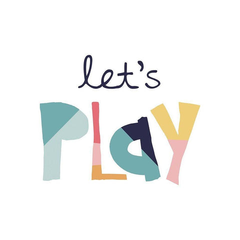 Lets Play Muted White Modern Wood Framed Art Print by McCully, Jennifer
