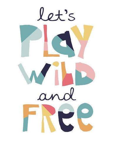 Lets Play Wild Free Muted White Modern Wood Framed Art Print with Double Matting by McCully, Jennifer