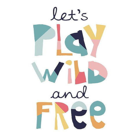 Lets Play Wild Free Muted Black Modern Wood Framed Art Print with Double Matting by McCully, Jennifer