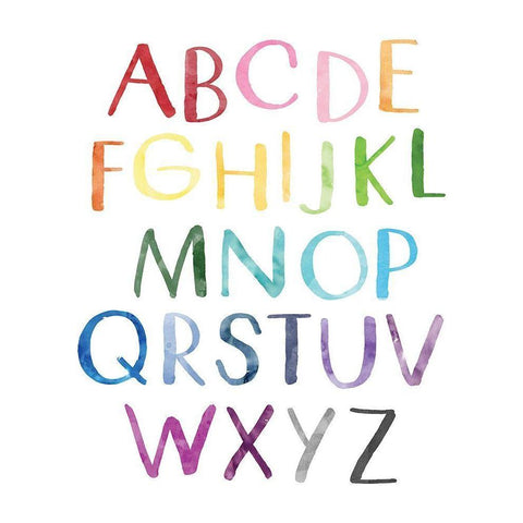 Watercolor Alphabet 1 Gold Ornate Wood Framed Art Print with Double Matting by McCully, Jennifer