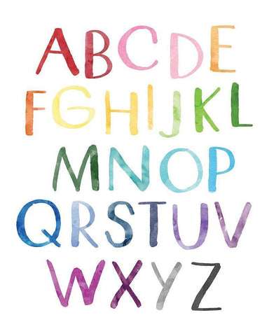 Watercolor Alphabet 1 Black Ornate Wood Framed Art Print with Double Matting by McCully, Jennifer