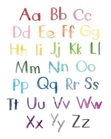 Watercolor Alphabet 2 Black Ornate Wood Framed Art Print with Double Matting by McCully, Jennifer