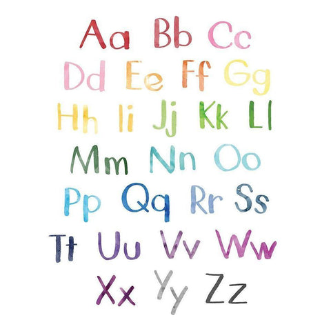 Watercolor Alphabet 2 Black Modern Wood Framed Art Print by McCully, Jennifer