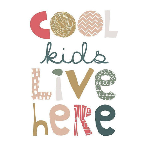 Cool Kids Live Here White Modern Wood Framed Art Print by McCully, Jennifer