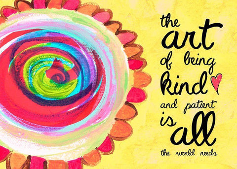 Kind and Patient Black Ornate Wood Framed Art Print with Double Matting by McCully, Jennifer