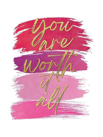 You Are Worth It All 2 Black Ornate Wood Framed Art Print with Double Matting by McCully, Jennifer