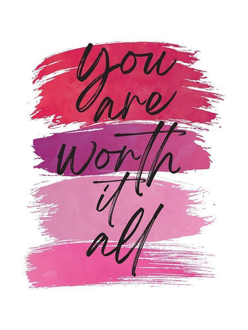 You Are Worth It All 1 White Modern Wood Framed Art Print with Double Matting by McCully, Jennifer