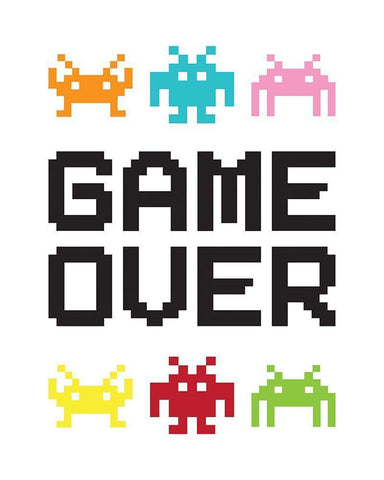 Game Over 2 Black Ornate Wood Framed Art Print with Double Matting by McCully, Jennifer