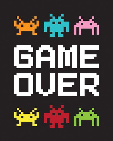 Game Over 1 Black Ornate Wood Framed Art Print with Double Matting by McCully, Jennifer