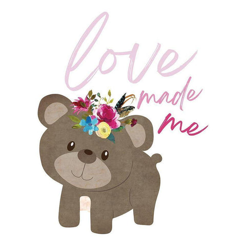 Love Made Me Bear Black Modern Wood Framed Art Print by McCully, Jennifer