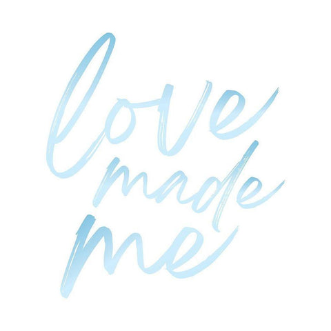 Love Made Me Blue Hues Ombre 2 Black Modern Wood Framed Art Print with Double Matting by McCully, Jennifer