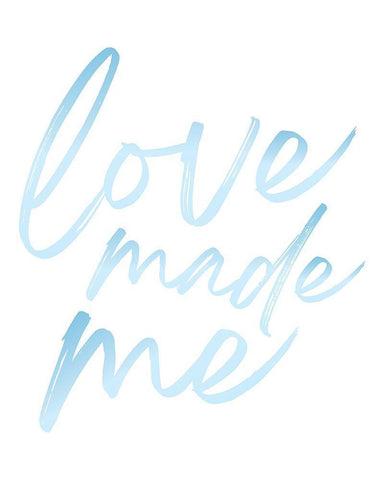 Love Made Me Blue Hues Ombre 2 Black Ornate Wood Framed Art Print with Double Matting by McCully, Jennifer