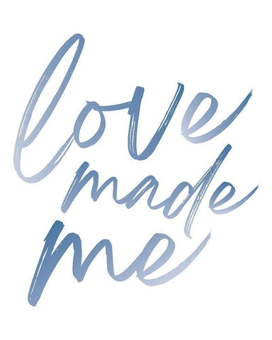 Love Made Me Blue Hues Ombre Black Ornate Wood Framed Art Print with Double Matting by McCully, Jennifer