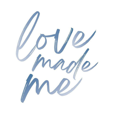 Love Made Me Blue Hues Ombre Gold Ornate Wood Framed Art Print with Double Matting by McCully, Jennifer