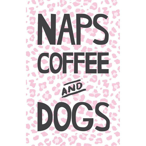 Naps Coffee Dogs 3 White Modern Wood Framed Art Print by McCully, Jennifer