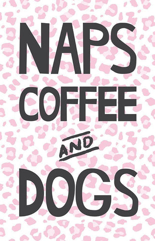 Naps Coffee Dogs 3 White Modern Wood Framed Art Print with Double Matting by McCully, Jennifer