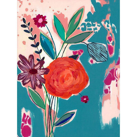 Torn Wallpaper Floral White Modern Wood Framed Art Print by McCully, Jennifer