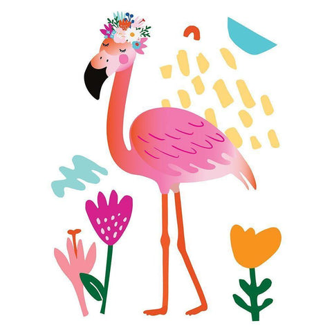 Flamingo Black Modern Wood Framed Art Print by McCully, Jennifer