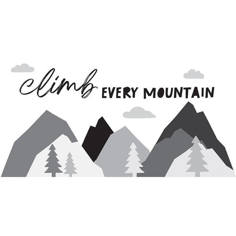 Climb Every Mountain White Modern Wood Framed Art Print by McCully, Jennifer