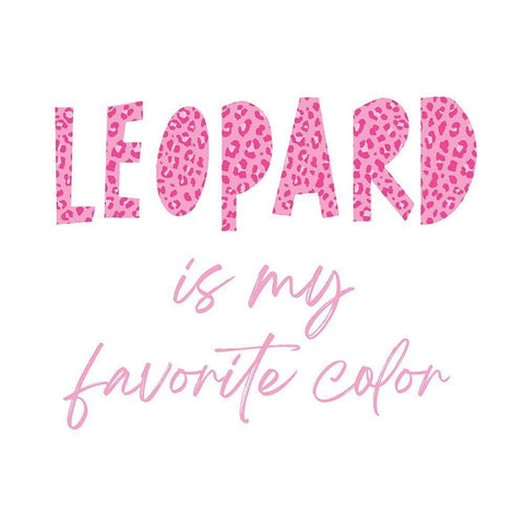 Favorite Color Pink Leopard White Modern Wood Framed Art Print by McCully, Jennifer