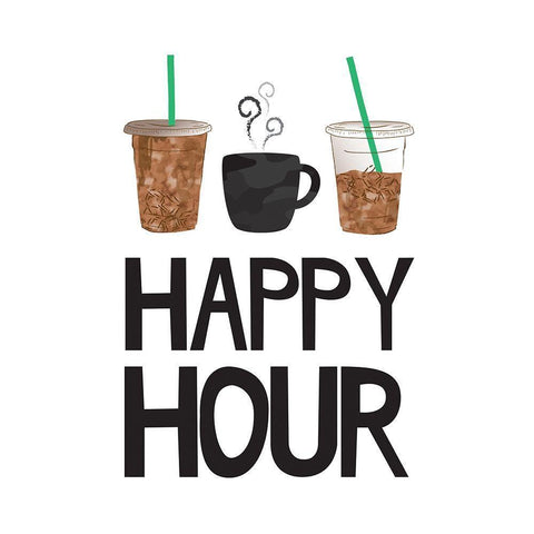 Happy Hour Black Ornate Wood Framed Art Print with Double Matting by McCully, Jennifer