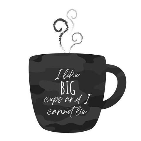 I Like BIG Cups Black Modern Wood Framed Art Print with Double Matting by McCully, Jennifer