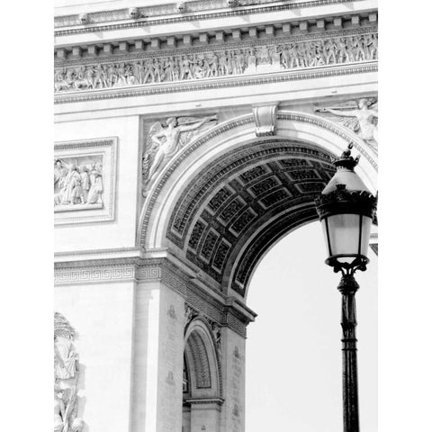 Paris Arc de Triomphe Black Modern Wood Framed Art Print with Double Matting by Grey, Jace