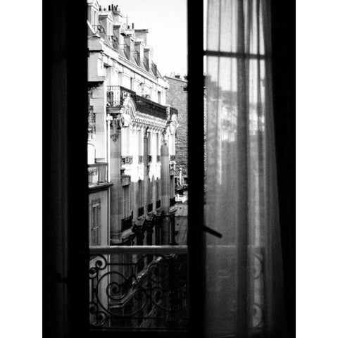 Paris Hotel Window White Modern Wood Framed Art Print by Grey, Jace