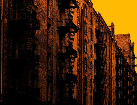 Fire Escapes White Modern Wood Framed Art Print with Double Matting by Pica, Jeff