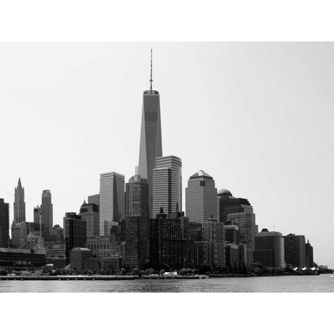 Freedom Tower White Modern Wood Framed Art Print by Pica, Jeff