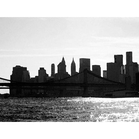 NYC Silhoutte White Modern Wood Framed Art Print by Pica, Jeff