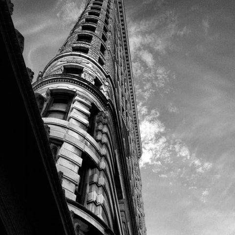 Beneath Flatiron Building White Modern Wood Framed Art Print by Pica, Jeff